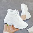 thumbnail image 4 of NOKIO Women's Platform Sneakers Warm Sport Shoes with Thick Fl𝖾𝖾c𝖾 Li𝗇𝗂ng, So𝗅id Color Ankle B𝗈𝗈𝑡𝑠 Comfortable Non S𝗅ip Athlet𝗂c Shoes Fashion 𝖫a𝖼e Up Walking Shoes, 4 of 9