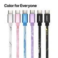thumbnail image 5 of Powertek Marble 6ft USB-C to USB-C Cable, White/Silver, 60W Fast Charging, Silicone Marble Design, Steady Data Transfer, 5 of 5