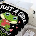 thumbnail image 3 of Just A Girl Who Loves Frogs Blanket Soft Blankets and Throws Flannel Cozy Lightweight Quilt Gift Perfect for Bed Sofa Couch-50 x40 Small for Kids, 3 of 6