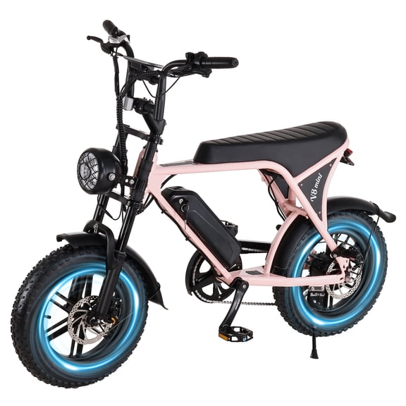 OUXI Electric Bike for Adults, 16" Fat Tire Ebike with 36V 10.4Ah Battery, 500W Electric Bicycle Up to 20MPH, MINI E-Bike for Riding & Commuting, Moped Style Ebike, Front Suspension, E-bike UL2849
