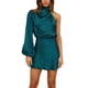 thumbnail image 1 of Lucakuins Vestido de noche con un hombro para mujer, vestido halter de satén de color sólido, vestidos formales de fiesta Lucakuins moda, 1 of 7