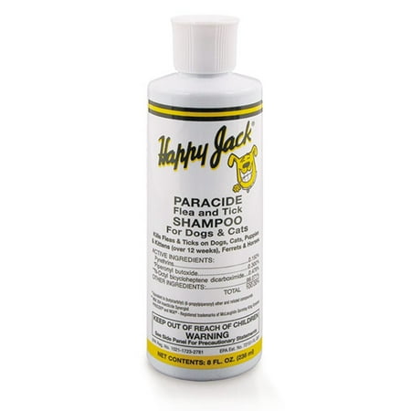 Happy Jack Paracide Flea and Tick Shampoo 8oz Biodegradable