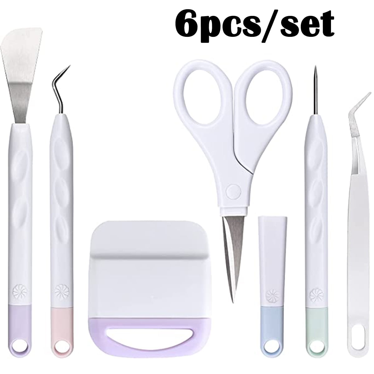 Qingy-6 Pieces Plotter Accessories, Debridding Tool Plotter for Base Tools Kit, Plotter Tool, Basic Accessories Weeding Tools, Vinyl Craft Tool Set