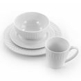 thumbnail image 2 of Elama Cara 16 Piece Round Porcelain Dinnerware Set in White, 2 of 7