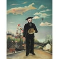 thumbnail image 2 of Henri Rousseau 15x18 Gold Ornate Wood Frame and Double Matted Museum Art Print Titled - Myself- Portrait - Landscape (1890), 2 of 4