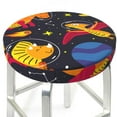 thumbnail image 3 of Kll Dinosaurs In Space Round Bar Chair Cushion Cover 14 Inch,Bar Stool Protector With Elastic, Soft Washable, 3 of 7