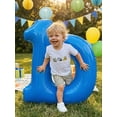 thumbnail image 5 of BemeyourBBs Toddler Baby Boy Birthday Outfits 1 2 3 4 Years Old Birthday Summer Clothes Short Sleeve Excavator Truck Vehicles Embroidery T Shirt Plaid Shorts Set Toddler Boys Summer Outfit, 5 of 8