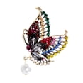 thumbnail image 4 of Tnobhg Butterfly Faux Pearl Brooch Rhinestone Sweater Pearl Corsage Metal Collar Pin Fashion Clothing Dress Hat Jewelry Accessories, 4 of 7