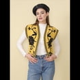 thumbnail image 4 of Chaleco de Vaquera, Atuendo Occidental para Mujer, Chaleco Bordado, Cárdigan Corto Sin Mangas, Top Bohemio. Negro y Dorado S, 4 of 8