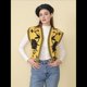 thumbnail image 4 of Chaleco de Vaquera, Atuendo Occidental para Mujer, Chaleco Bordado, Cárdigan Corto Sin Mangas, Top Bohemio. Negro y Dorado S, 4 of 8