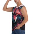 thumbnail image 3 of Fotbe Red Flame Wolf Head Men's Camiseta sin Mangas Estampada para Hombres, Playera Casual para Gimnasio, Entrenamiento, Playa-Medium, 3 of 7
