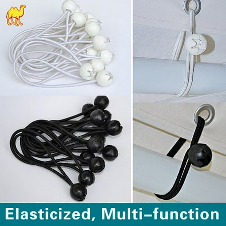 

STRONG CAMEL Ball Bungees Cord Tarp Party Tent Tie Downs Bungee Canopy Gazebo Straps -6 -BLACK(100PCS)