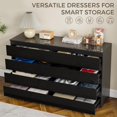 thumbnail image 2 of Selooye 8-Drawer Modern Wooden Dresser, 55In Wide Modern Dresser with Storage Dresser Wide Wooden Chest Drawers for Living Room, Entryway, TV Stand，Black, 2 of 7