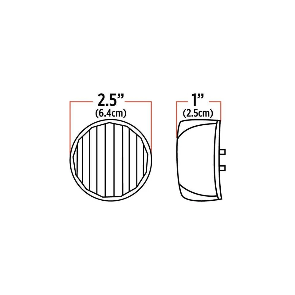 Tled-2Hta 2 1/2" Round Clear Ribbed Amber Led (13 Diodes)"