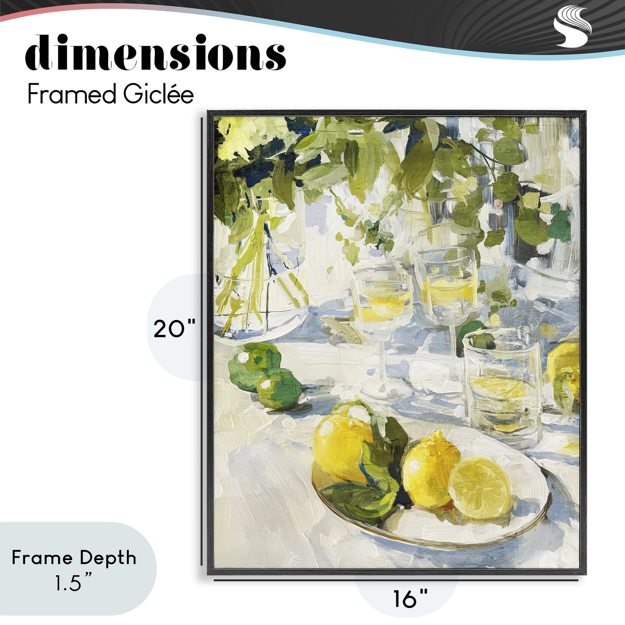 Stupell Industries Meringue Lemons Table Spread Black Framed Giclee Art, design by Annabelle Hall