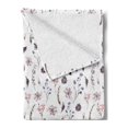 thumbnail image 2 of Watercolor Soft Flannel Fleece Blanket, Vintage Floral Arrangement Retro Inspired Summer Spring Season Foliage Pattern, Cozy Plush for Indoor and Outdoor Use, 50" x 60", Multicolor, by Ambesonne, 2 of 5