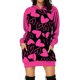thumbnail image 1 of Vestido suelto de manga larga con capucha y bolsillo con estampado de corazón para mujer a la moda Pompotops  hdfakjf2287, 1 of 4