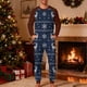 thumbnail image 1 of Pijama navideño para hombre, blusa y pantalones con estampado navideño a cuadros., 1 of 5