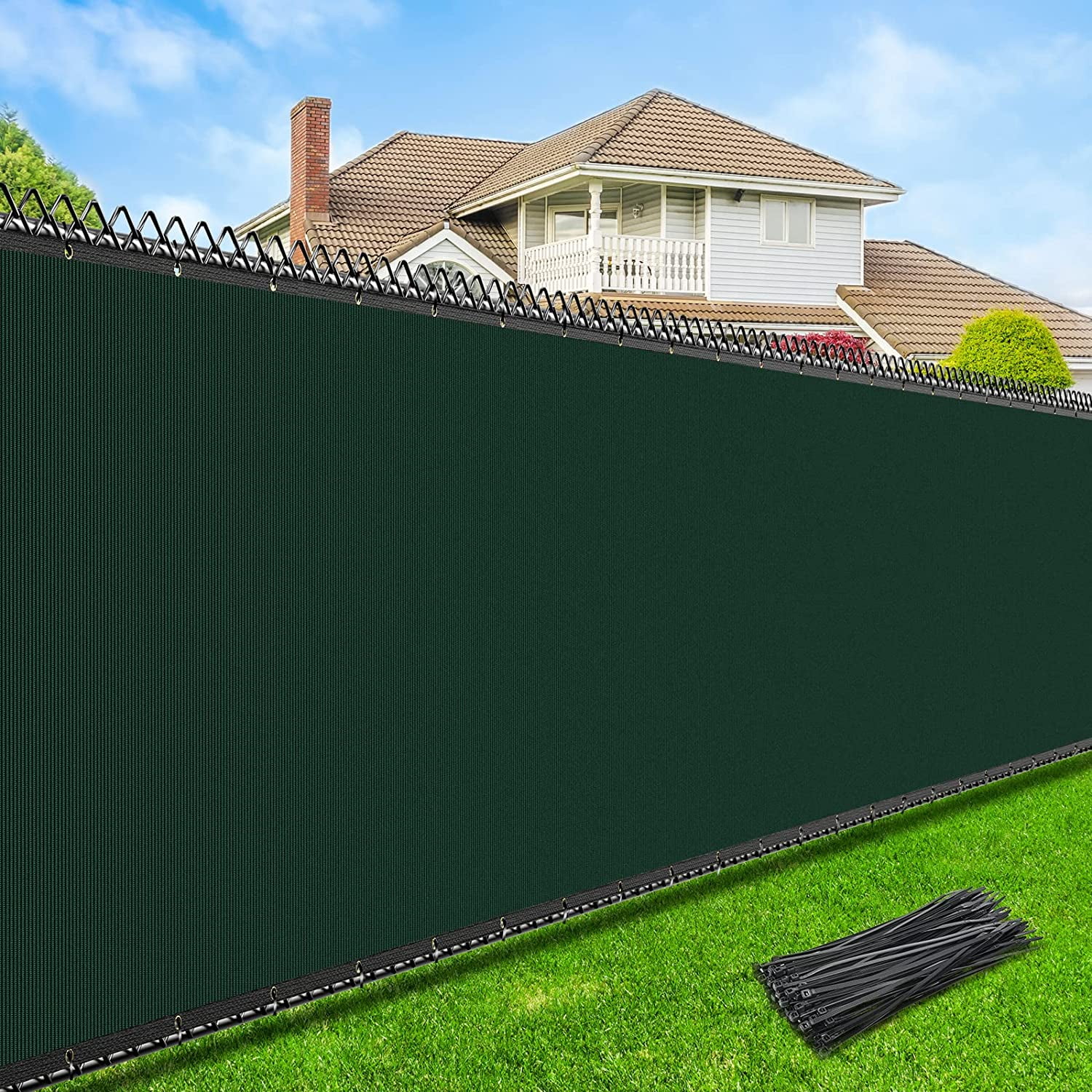 6X50FT Privacy Fence Screen, 170 GSM 90% Windscreen Shade Cover Garden ...