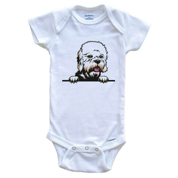 Dandie Dinmont Terrier Dog Breed Cute Baby Bodysuit, 0-3 months white