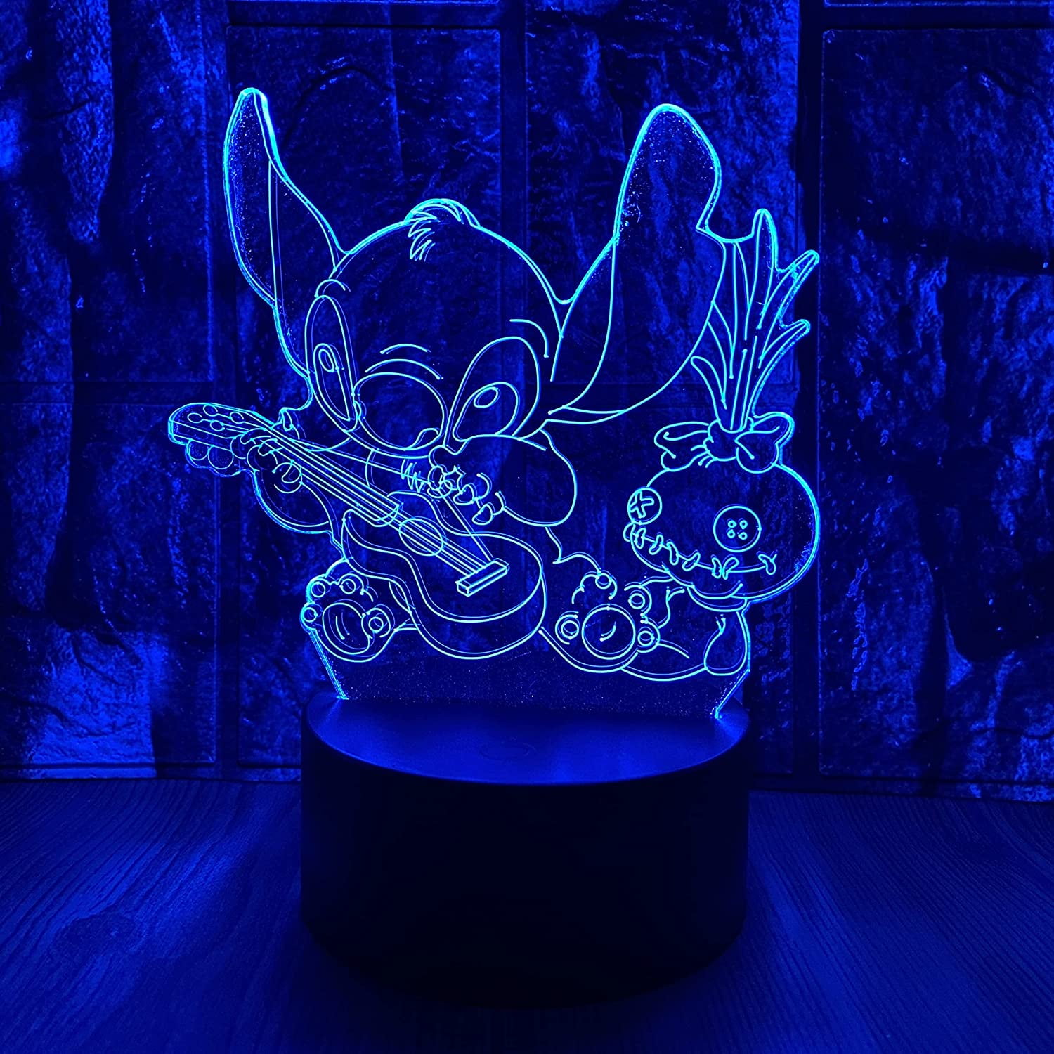 Style 2 for Kids and Friends Lilo and Stitch Digital Alarm with 7 Changing Glowing LED Desktop Clock