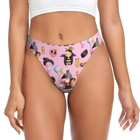 Adobk 2336109497 Print Seamless Women Underwear Thongs No Show Ladies Thong No Line Breathable Comfortable Panties Undies for Women-X-Large