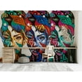 thumbnail image 4 of Tiptophomedecor Abstract Wallpaper Wall Mural - Colorful Faces, 4 of 5