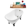thumbnail image 2 of 53" Cast Iron R5460BL-BNK Soaking Clawfoot Tub and Tray with External Drain in Brushed Nickel and Matte Black Clawfeet, 2 of 9