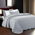 thumbnail image 3 of IR Imperial Rooms 3 Piece Quilt Set Chevron Bedding Microfiber Soft Bedspread with 2 Pillow Shams Silver Queen, 3 of 12
