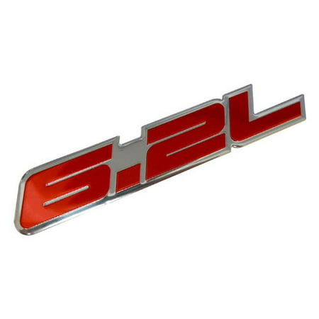 6.2L Liter in RED Highly Polished Aluminum Silver Chrome Car Truck Engine Swap Badge Nameplate Emblem for Chevy Camaro SS Corvette Cadillac L99 LS3 LSA C6 Pontiac G8 GXP V8 Vauxhall