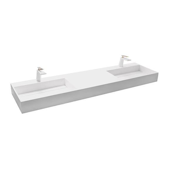 Castello USA Juniper 36" Solid Surface Wall Mounted Sink - Right Basin