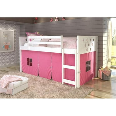 PD-780ATW-P Twin Size Circles Low Pink Tent Loft in White
