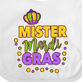 thumbnail image 4 of Inktastic Mister Mardi Gras with Crown and Dots Boys Baby Bib, 4 of 4
