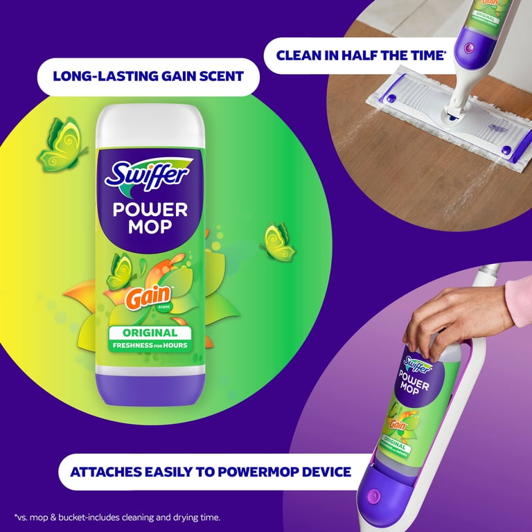 Swiffer Power Mop Floor Cleaner Solution with Gain Scent, 25.3 fl