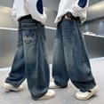 thumbnail image 2 of OJSFQUFP Boys' Jeans Spring and Fall Work Pants Loose Long Pants Straight Leg Pants (5-16Y) Kids Pants Relaxed Fit, 2 of 8