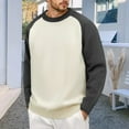thumbnail image 2 of JTieacloth Mens Knitted Sweaters Men's Sweater Coat Raglan Sleeve Color Block Knit Long Sleeve Pullover Casual Warm Winter Outwear Comfortable Soft Yarn Fashion Top(Gray), 2 of 5