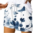 thumbnail image 2 of Puntoco Pantalones cortos de algodón para mujer Pantalones cortos de vendaje con bolsillo estampados de verano para mujer Pantalones casuales, 2 of 5
