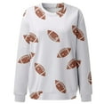 thumbnail image 3 of Fsqjgq Womens Football Sequin Rugby Sweatshirt Game Day Y2K Crewneck Oversized Hoodies Long Sleeve Pullover Tops Blouse White 2XL, 3 of 5