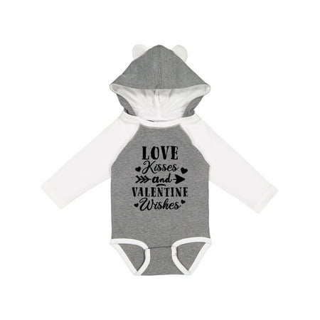 

Inktastic Valentine s Day Love Kisses and Valentine Wishes Gift Baby Boy or Baby Girl Long Sleeve Bodysuit