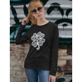 thumbnail image 4 of Tstars Womens Lace Clover Print for Gift for St Patricks Day Irish Shamrock St Patricks Day Beautiful Shirts Gift for Her Irish Shirt Pride Proud Irish Women Long Sleeve T Shirt, 4 of 5