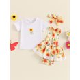 thumbnail image 3 of Musuos Baby Girls Summer Outfits 6M 12M 18M 24M White Short Sleeve T-Shirts + Skirted Suspender Shorts Set Toddler Clothes, 3 of 10