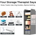 thumbnail image 4 of 3-Tier Hanging Closet Organizer with Hooks - Foldable Storage Shelves for Clothes, Grey Space-Saving Shelf ﻿, 4 of 8