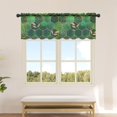 thumbnail image 2 of Sheer Valance Curtains for Kitchen Living Room Decor, Leaves Marble Honeycomb Plaid Geometric Abstract Green Semi Sheer Curtain Voile Valance Rod Pocket Window Treatment Short Curtain Panel 54"x18", 2 of 6
