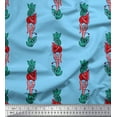 thumbnail image 1 of Soimoi Polyester Crepe Fabric Leaves & Floral Block Printed Fabric 1 Yard 42 Inch Wide, 1 of 3