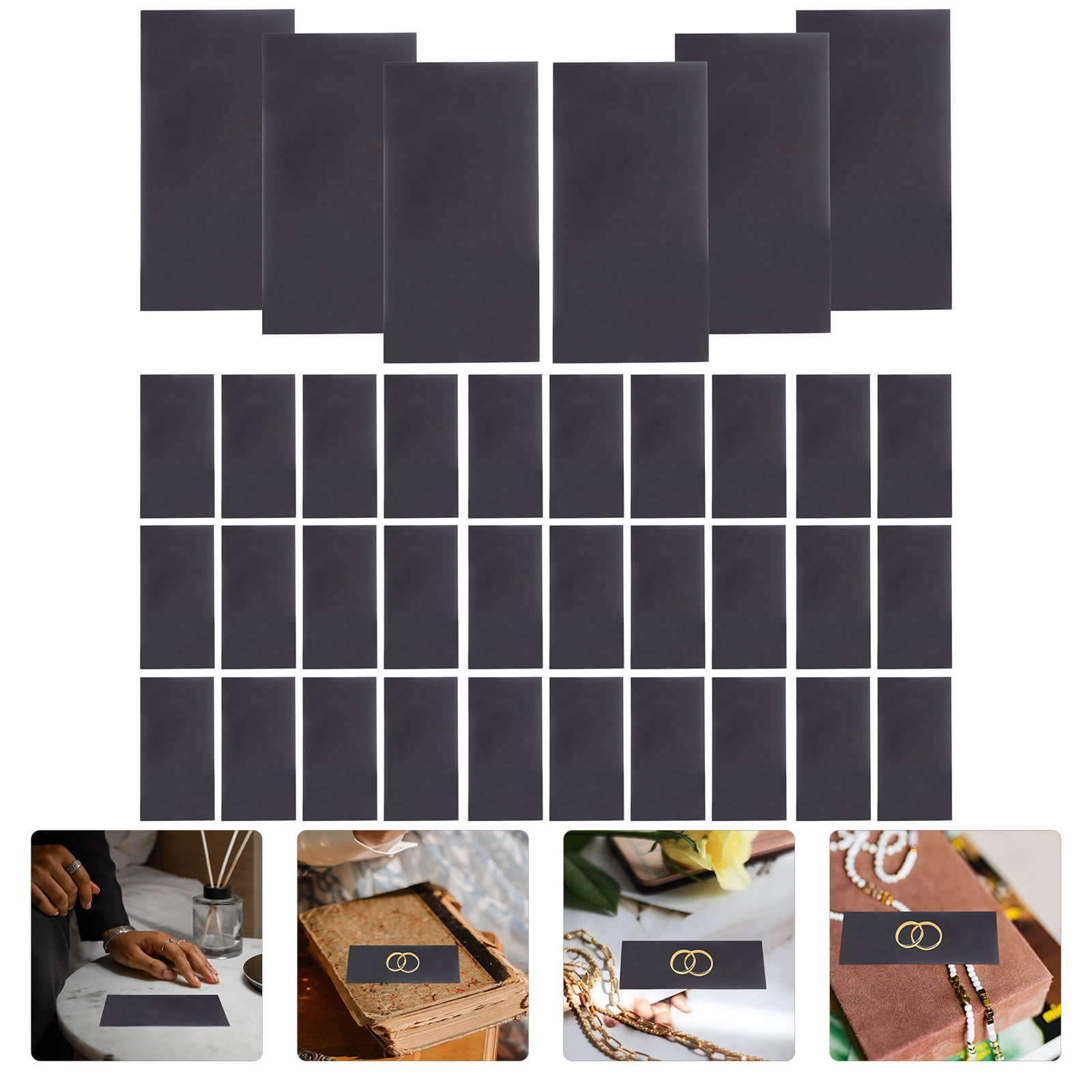 Anti Tarnish Strips Paper Tabs: Jewelry Tarnish Protector Square Black  100pcs for Jewelry Necklace Bracelet Earring Storage