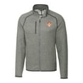 thumbnail image 2 of Men's Cutter & Buck  Heather Gray Texas Longhorns Vault Mainsail Sweater-Knit Full-Zip Jacket, 2 of 3