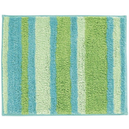 InterDesign Microfiber Stripes Bathroom Shower Rug, 21"x 17"