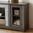 thumbnail image 5 of CQSXDA Large 58 Inch TV Stand with 2-Door Storage, Sleek Faux Stone Entertainment Center in Grey for Modern Living Rooms, 5 of 11