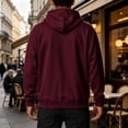thumbnail image 4 of Men's Fleece Full Zip Hoodie, Fall Long Sleeve Hooded Sweatshirt Coat, Loose Causal Hoodie Jackets with Pockets, 4 of 7