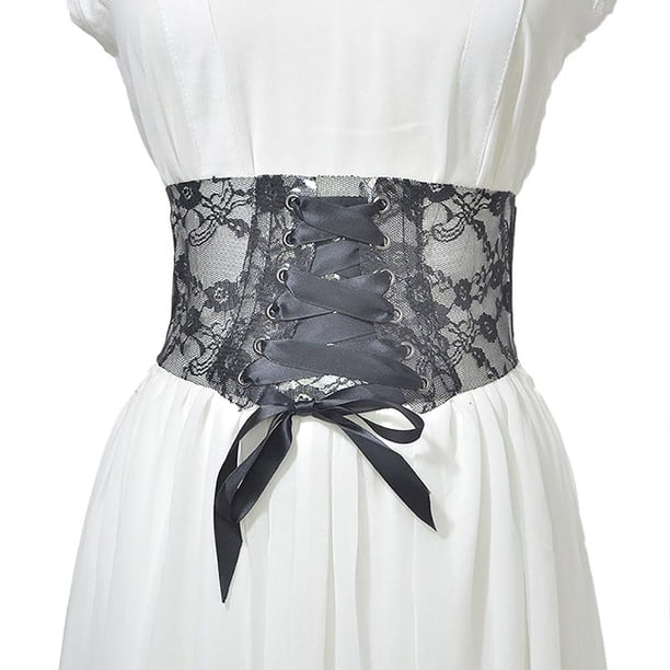 Cinturón Ancho Retro Para Mujer 2021, Cinturones Anchos Con Estampado De Encaje Para Mujer, Cinturón Con Cordones Transparentes Para Fiestas De Graduación, Ceremonias Serendint AP007120-01
